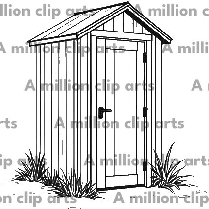 Wooden Outhouse clipart