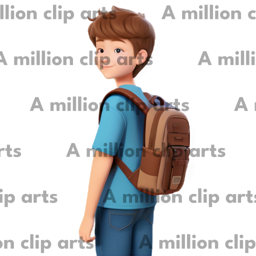 Boy with Backpack clipart