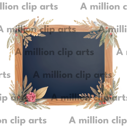 Floral Chalkboard Frame clipart