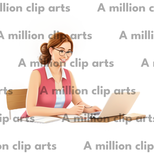 Woman Studying clipart