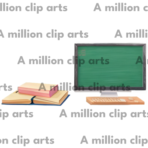 Books and Computer clipart