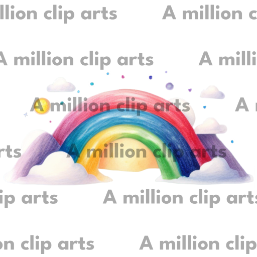 Rainbow and Clouds clipart