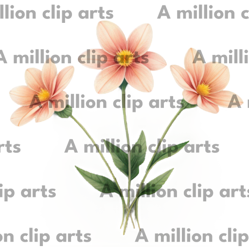 Pink Flowers Trio clipart