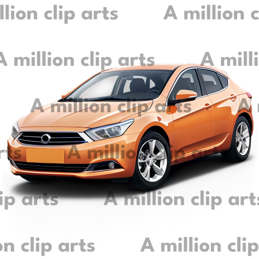 Orange Sedan clipart