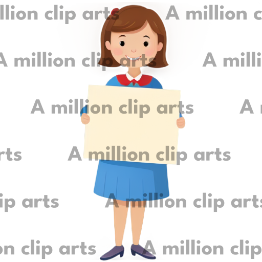 Girl with Sign clipart