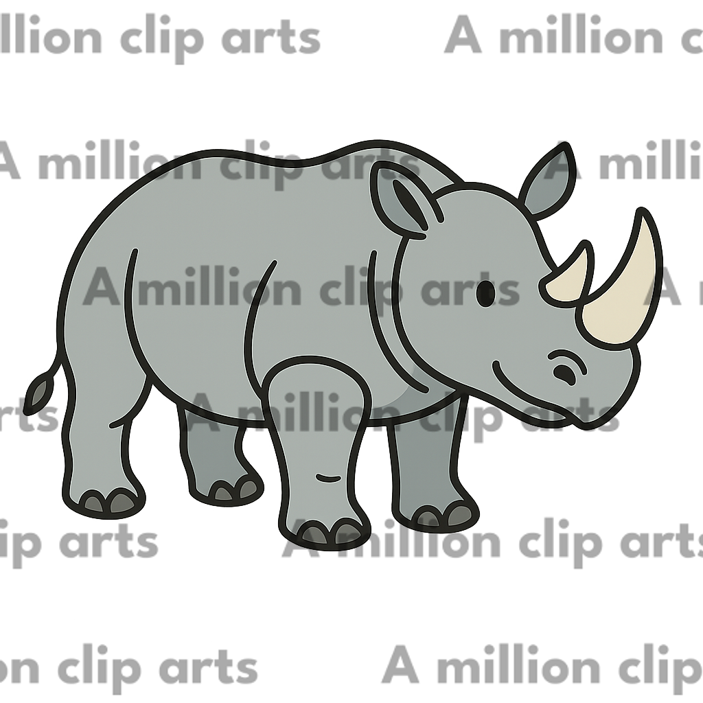 Cartoon Rhino clipart