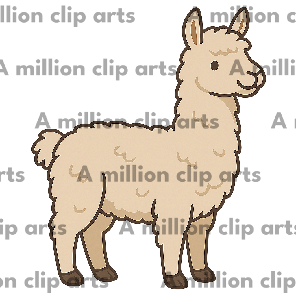 Cartoon Llama clipart