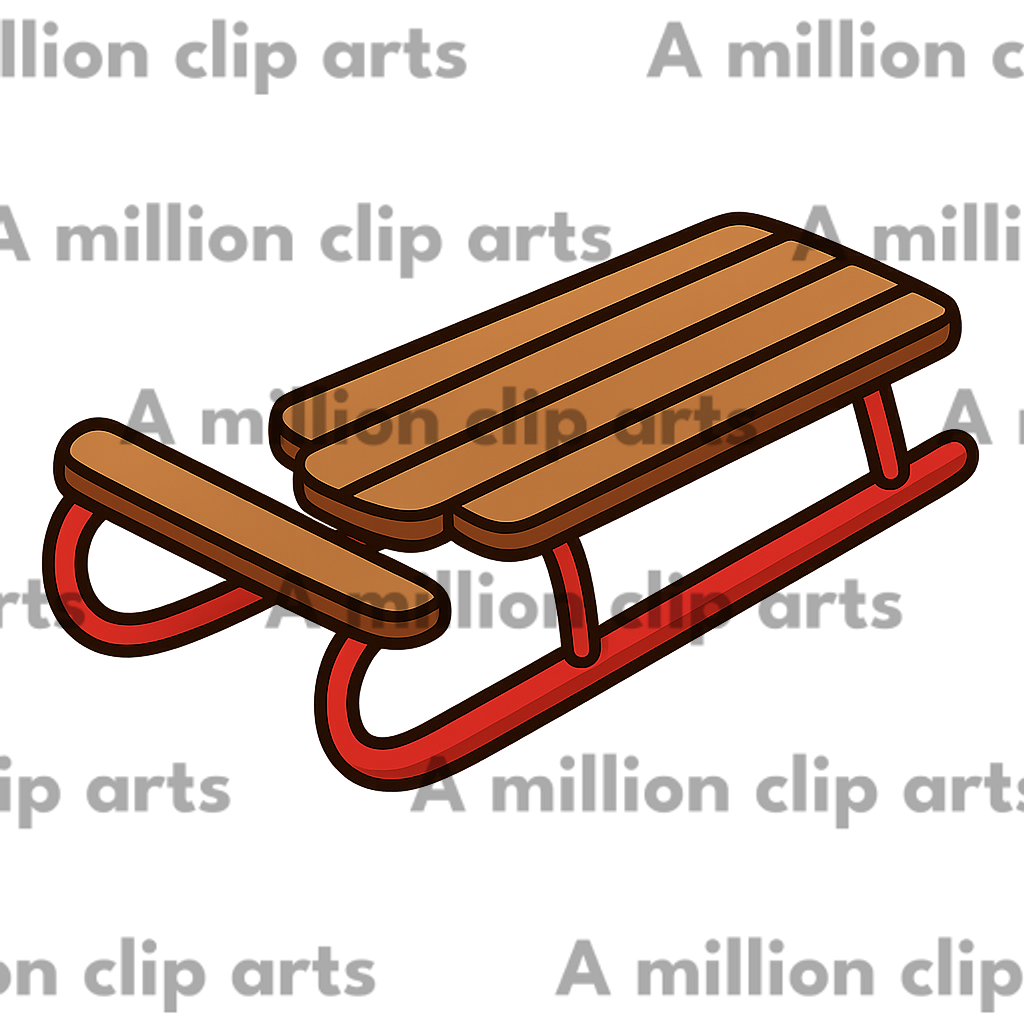 Wooden Sled clipart