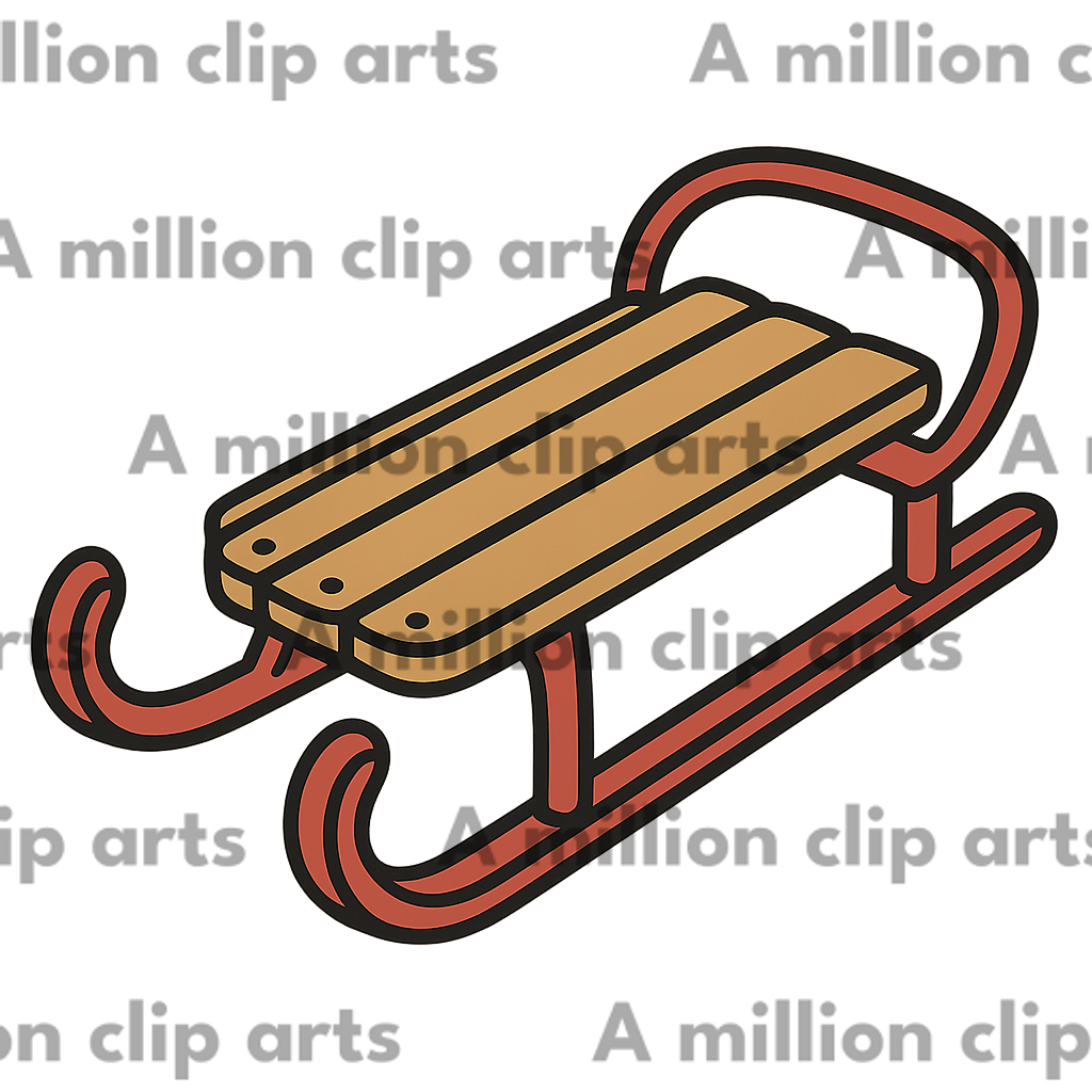 Wooden Sled clipart
