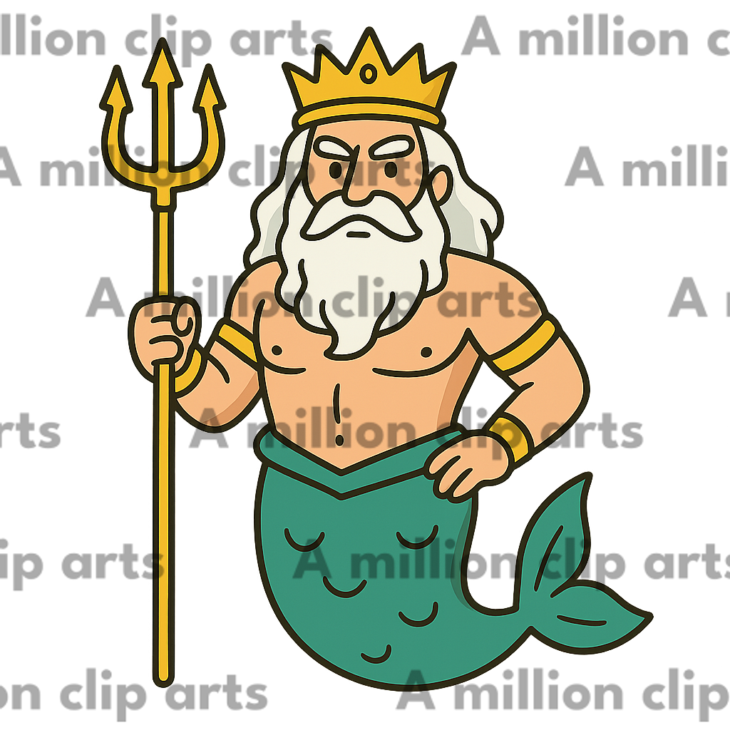 Merman King clipart