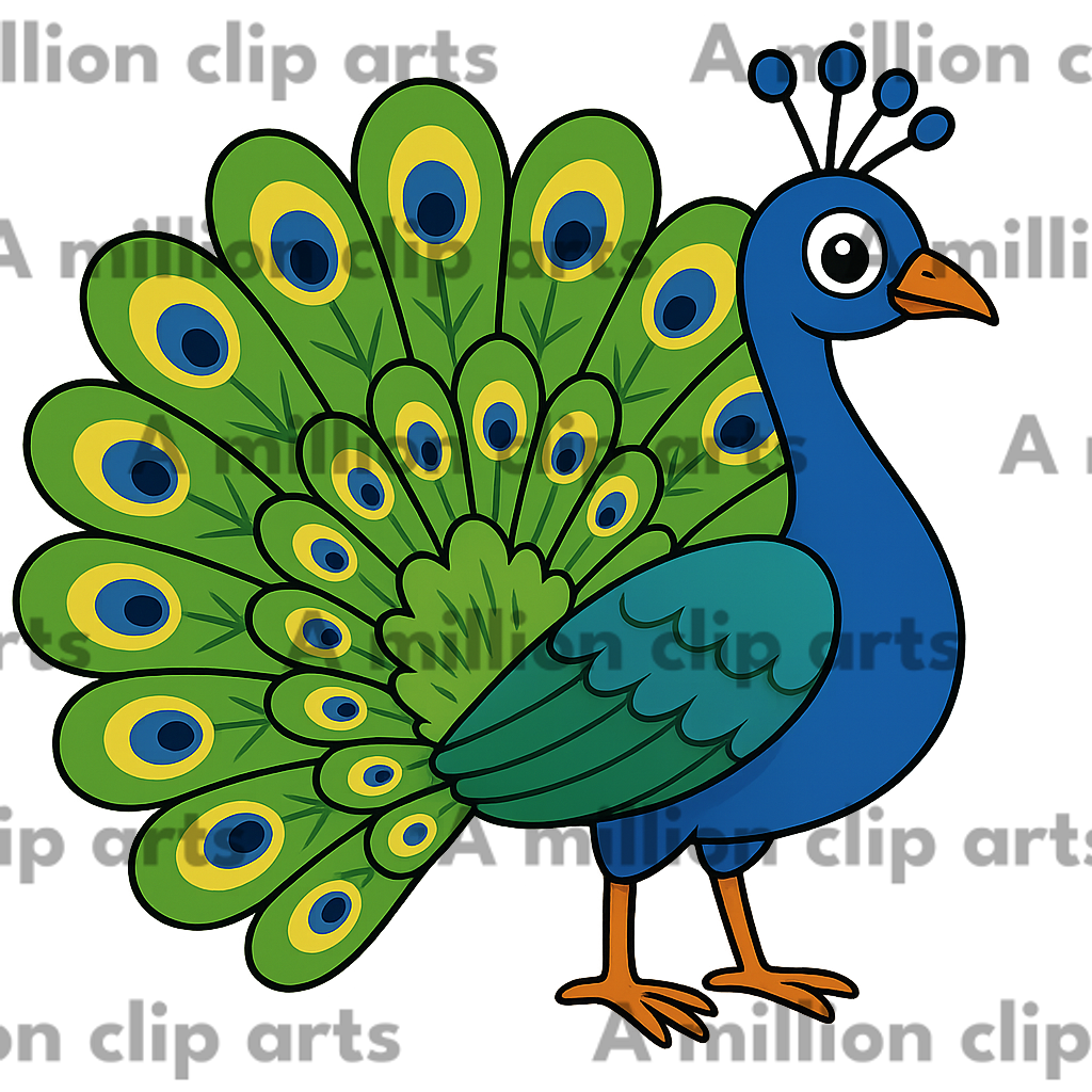 Colorful Peacock clipart