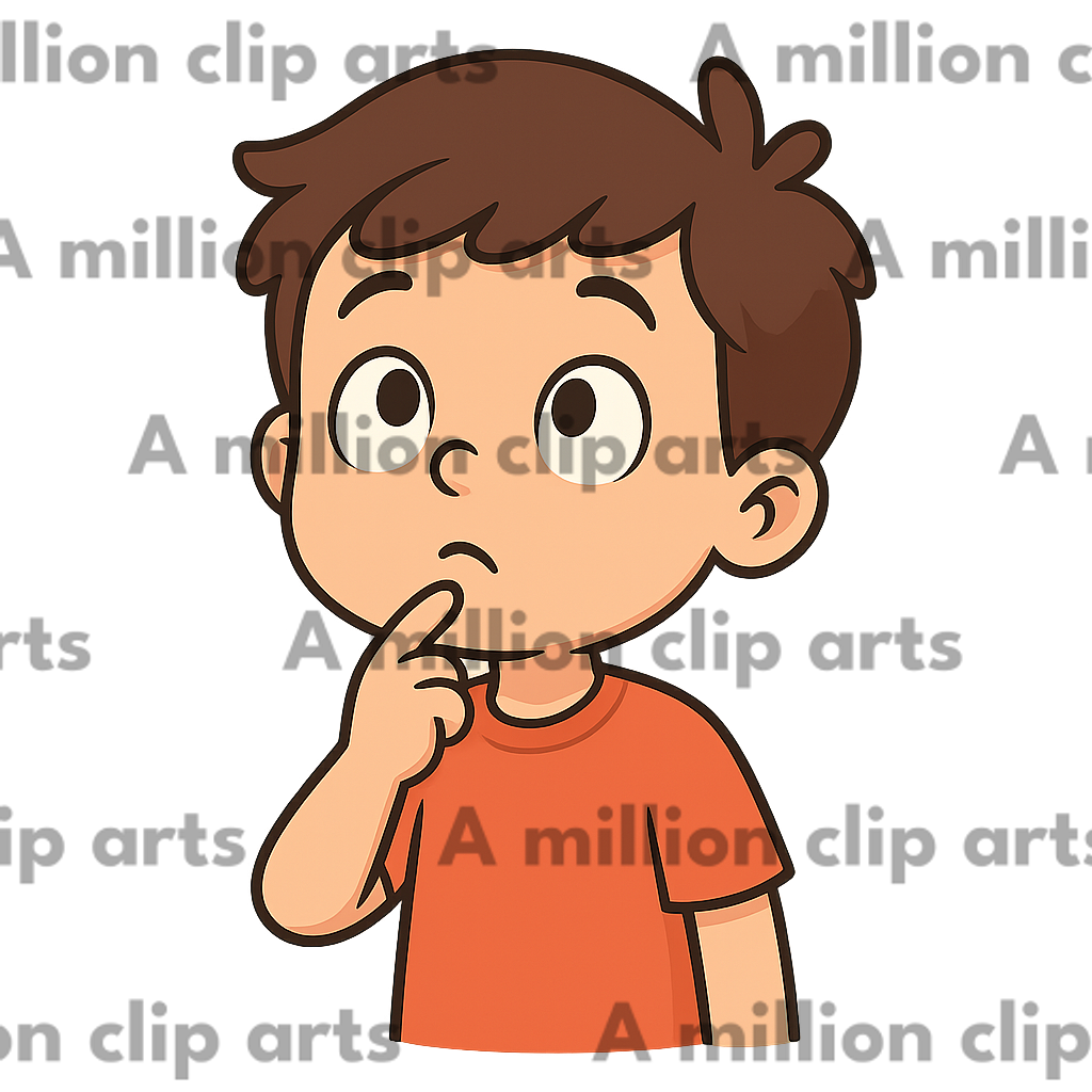 Thinking Boy clipart