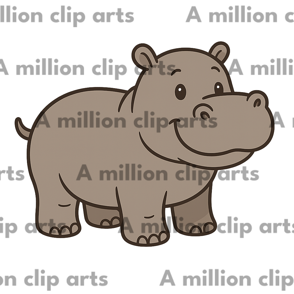 Happy Hippo clipart