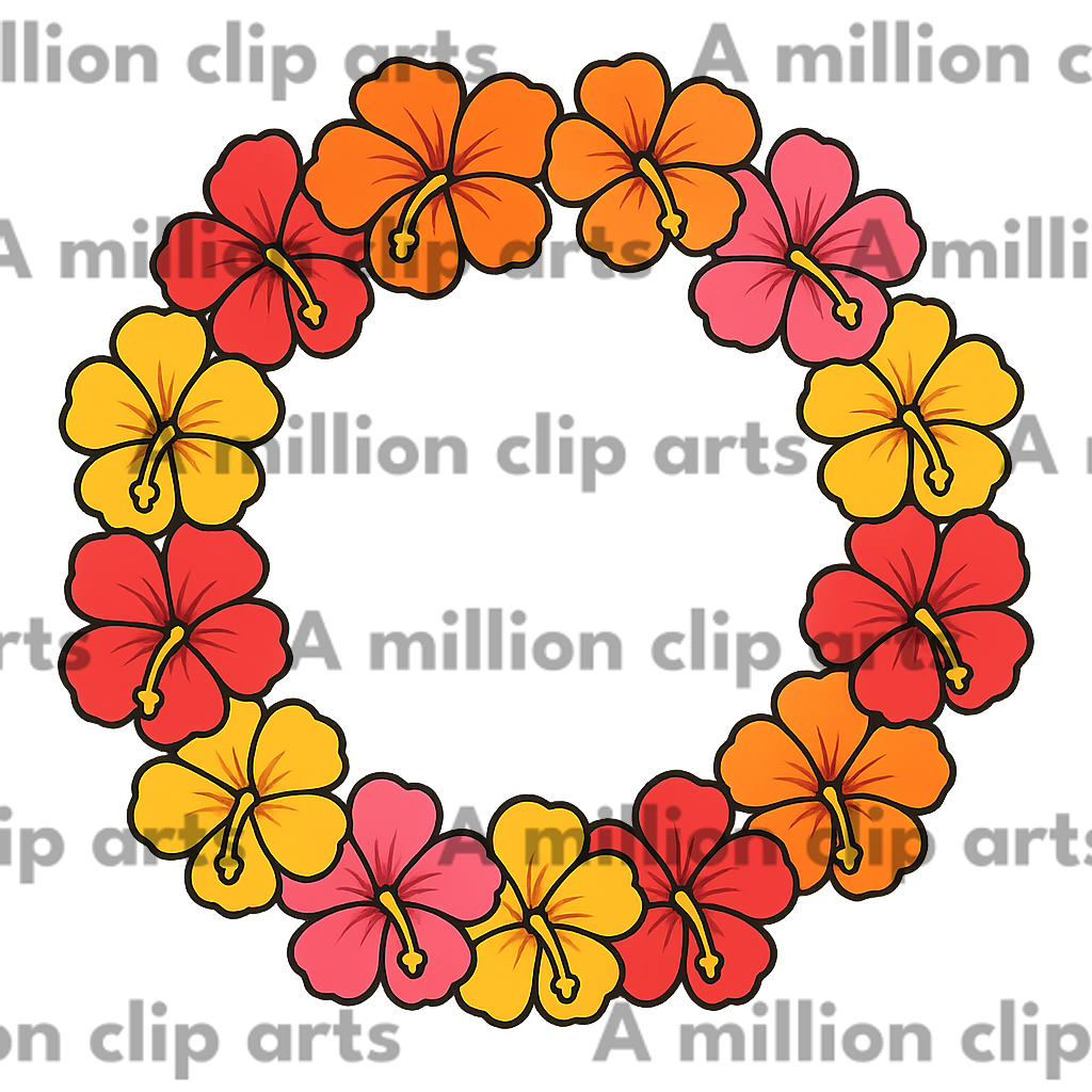 Hibiscus Wreath clipart