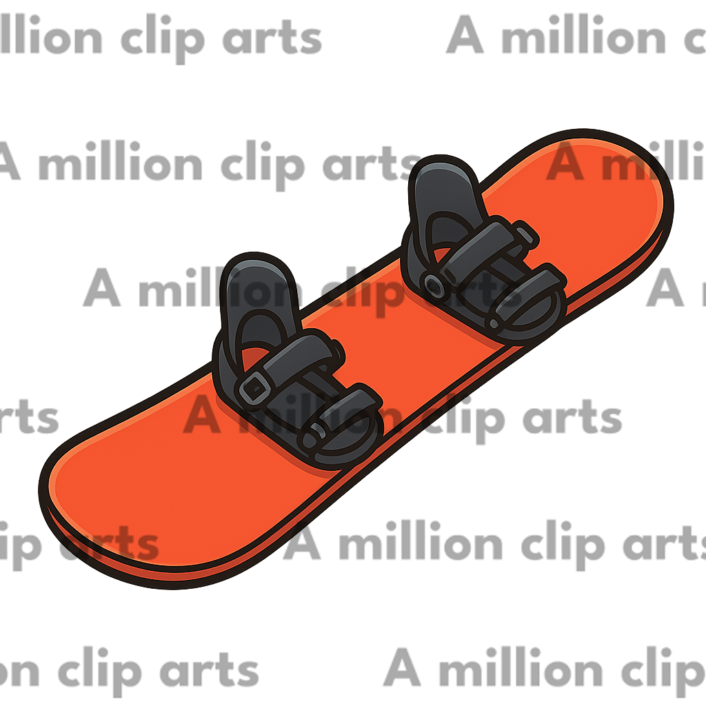 Orange Snowboard clipart