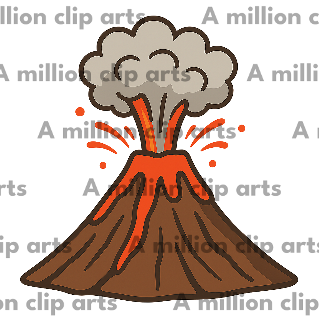 Erupting Volcano clipart