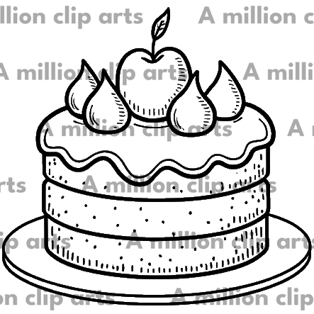 Cake with Apple clipart