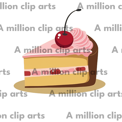 Cherry Cake Slice clipart