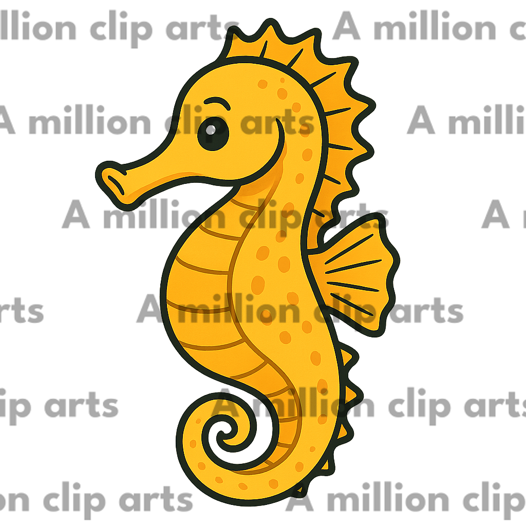 Yellow Seahorse clipart