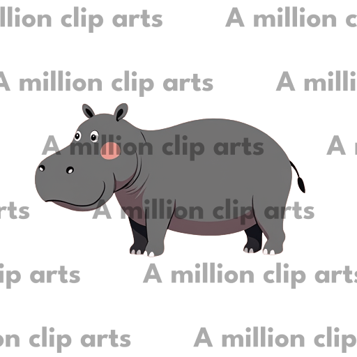 Smiling Hippo clipart