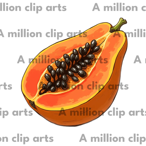 Papaya Half clipart