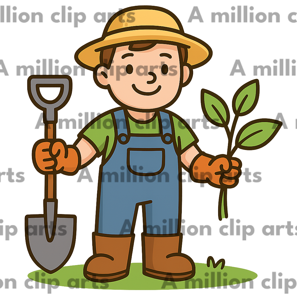 Cheerful Farmer clipart