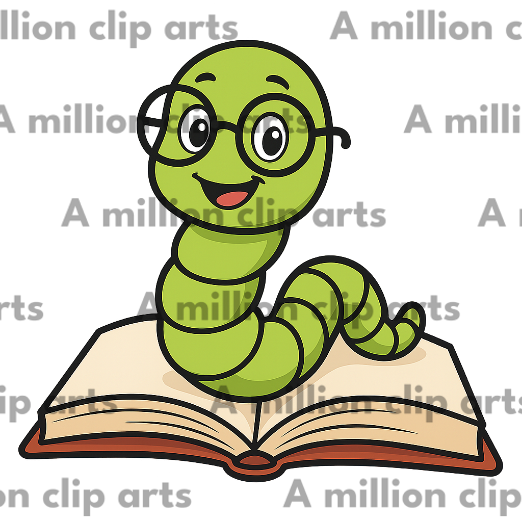 Bookworm Character clipart