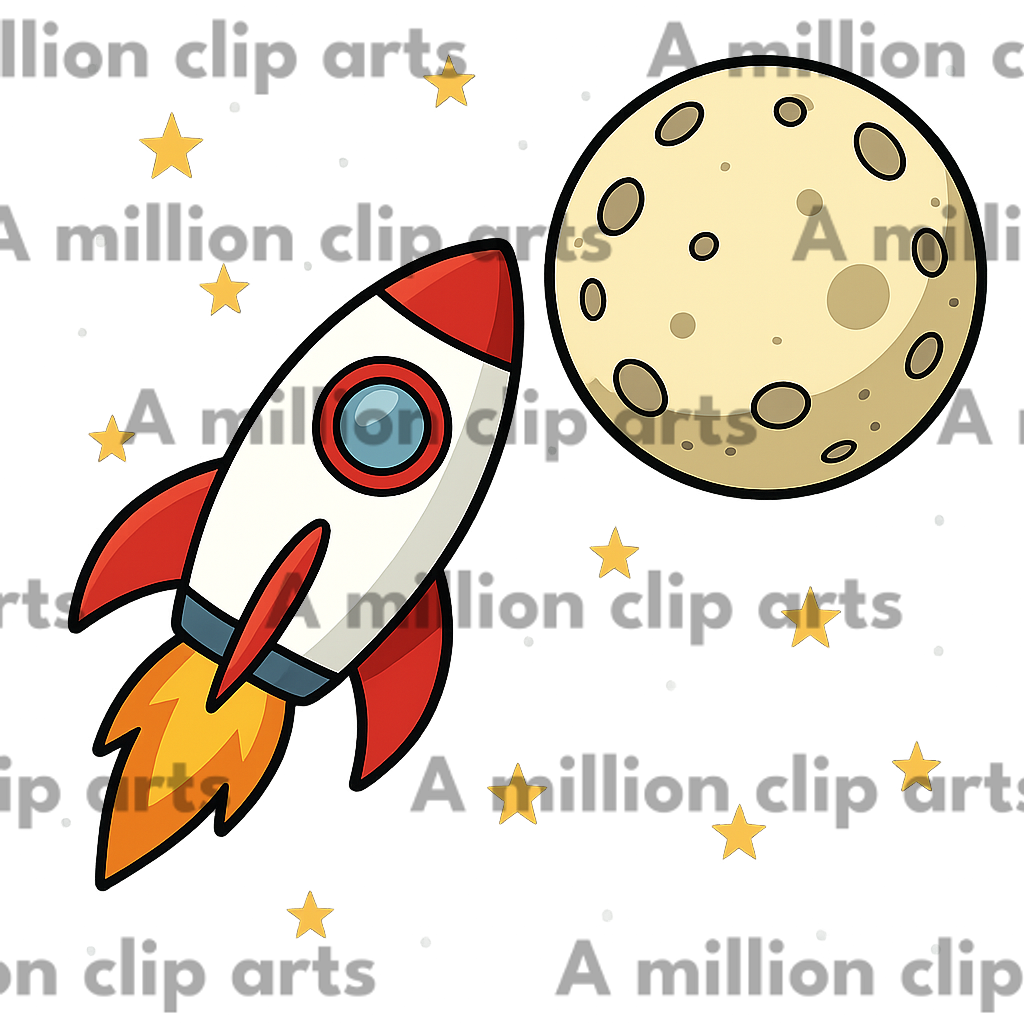 Rocket Moon clipart