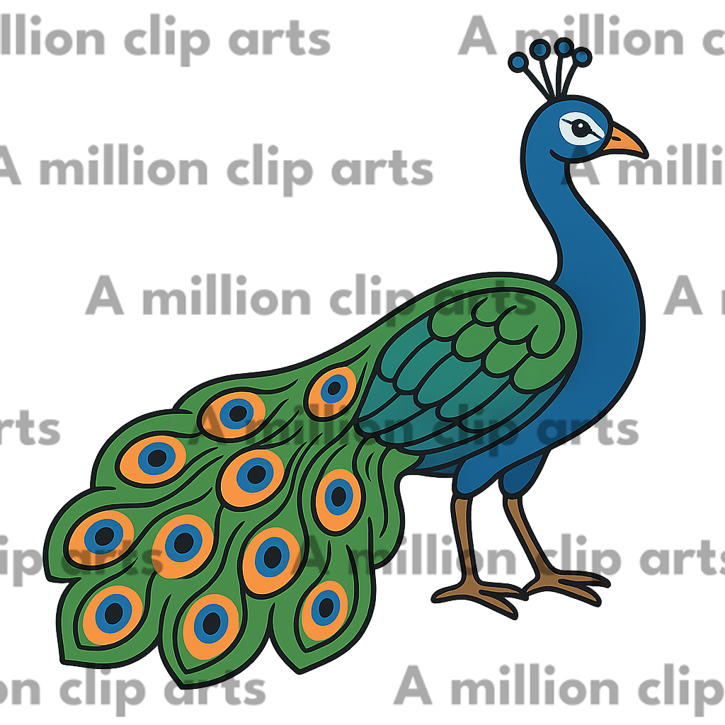 Colorful Peacock clipart