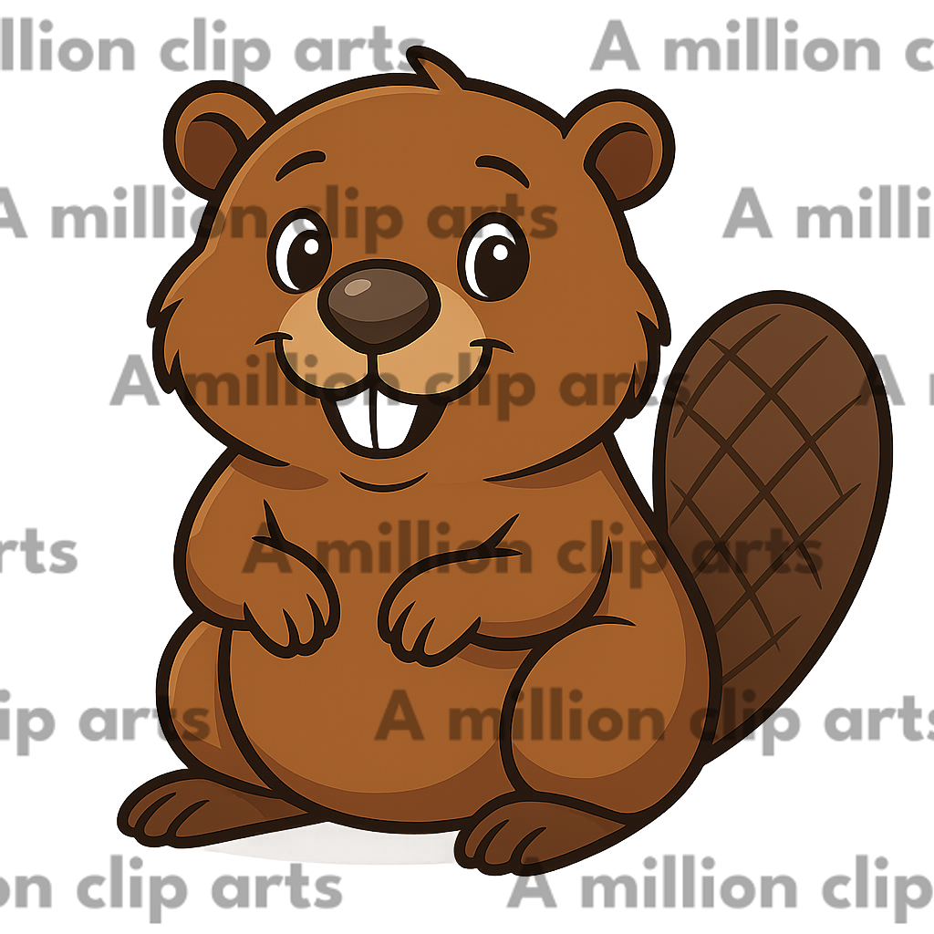 Smiling Beaver clipart