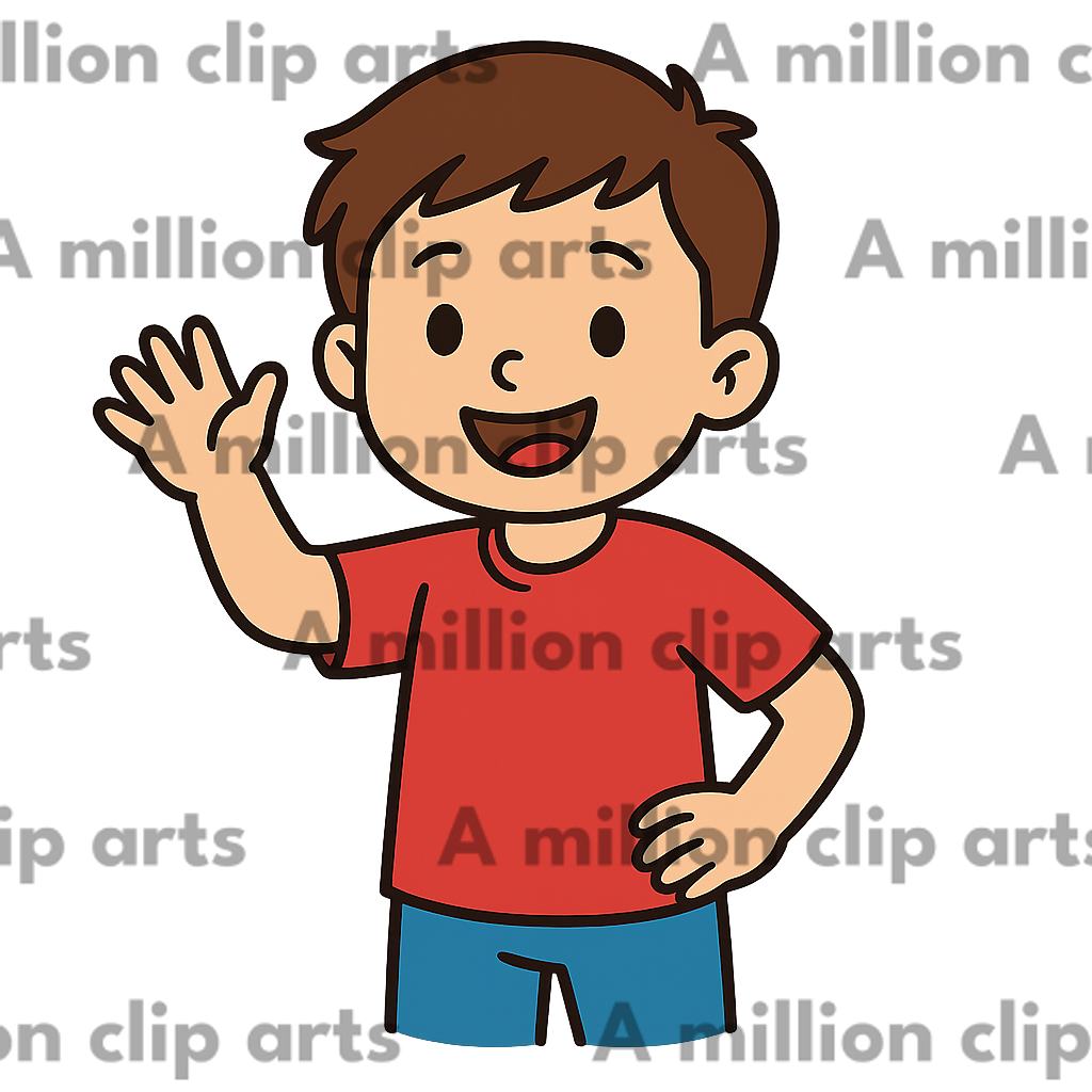 Waving Boy clipart