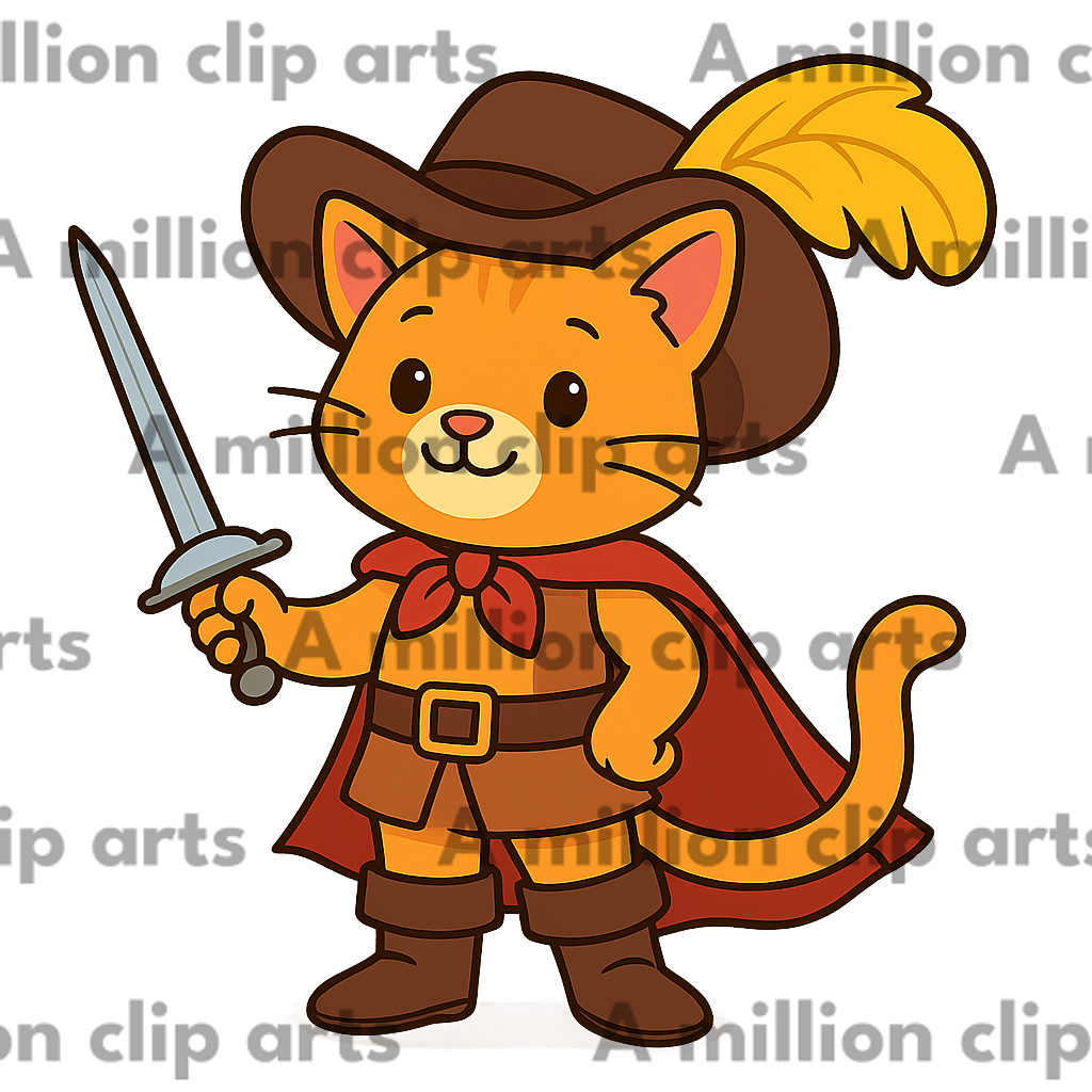 Swashbuckling Cat clipart