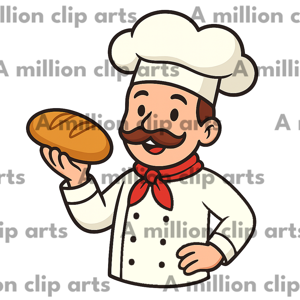 Baker with Bread clipart