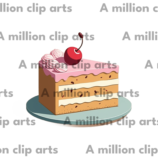 Cherry Cake Slice clipart