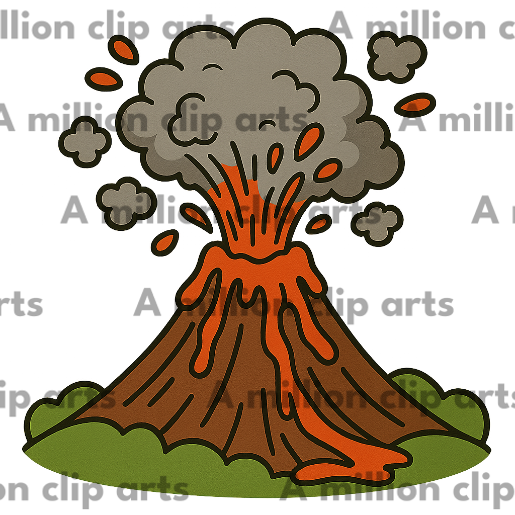 Erupting Volcano clipart