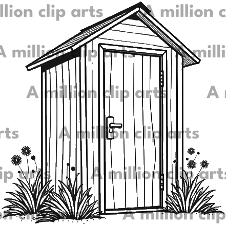 Wooden Outhouse clipart