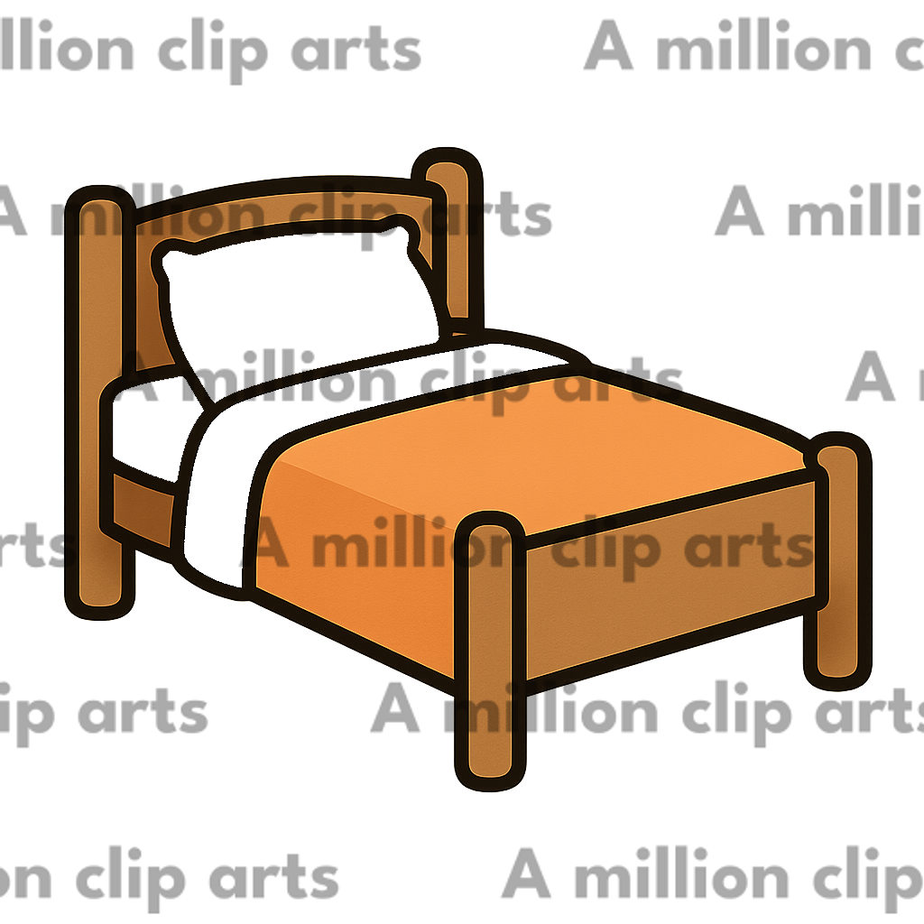 Orange Bed clipart
