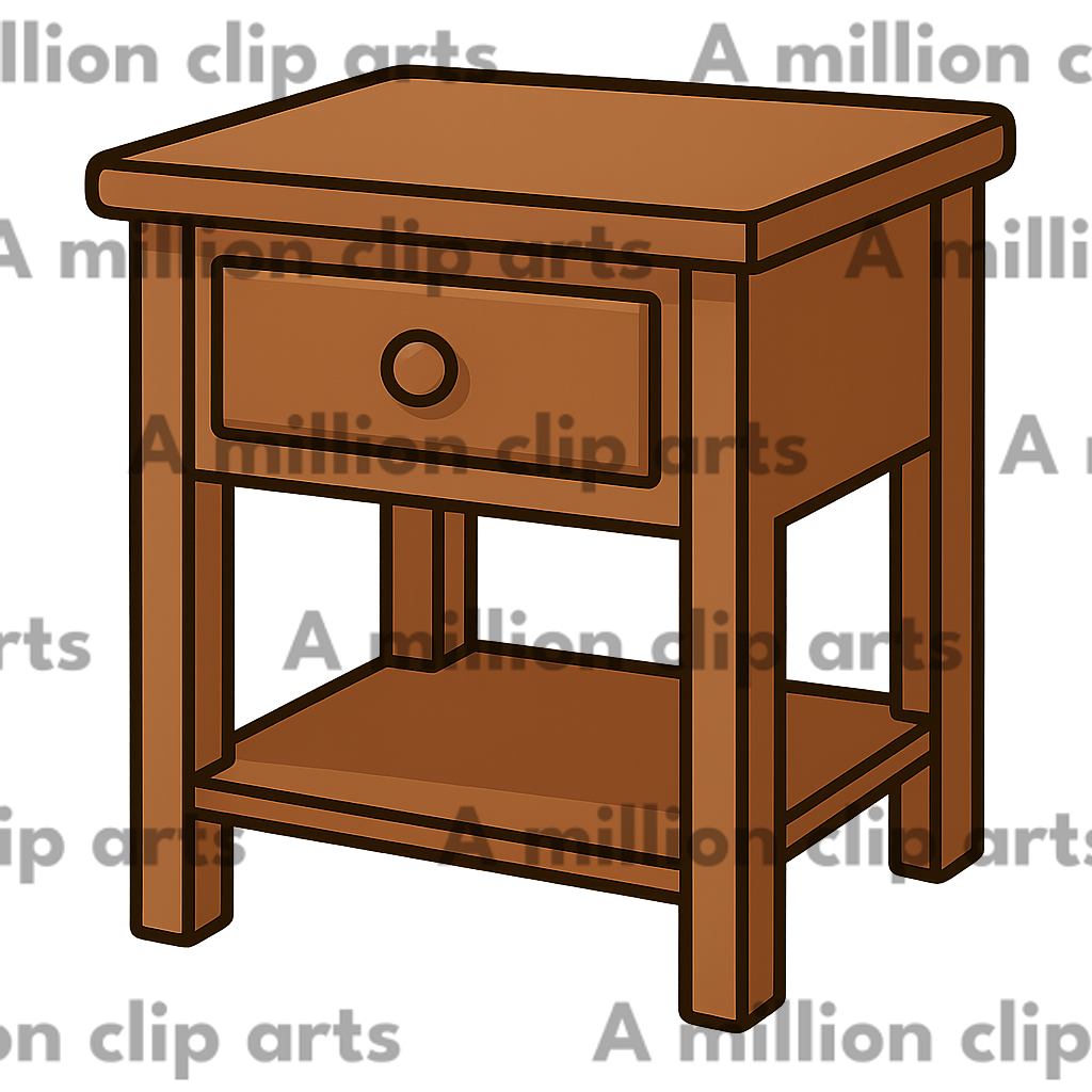Wooden Nightstand clipart