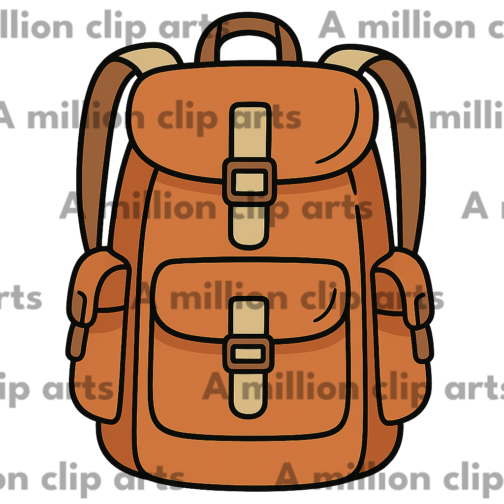 Orange Backpack clipart