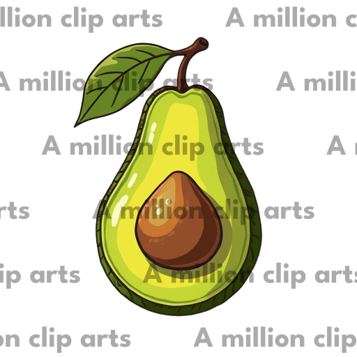 Sliced Avocado clipart