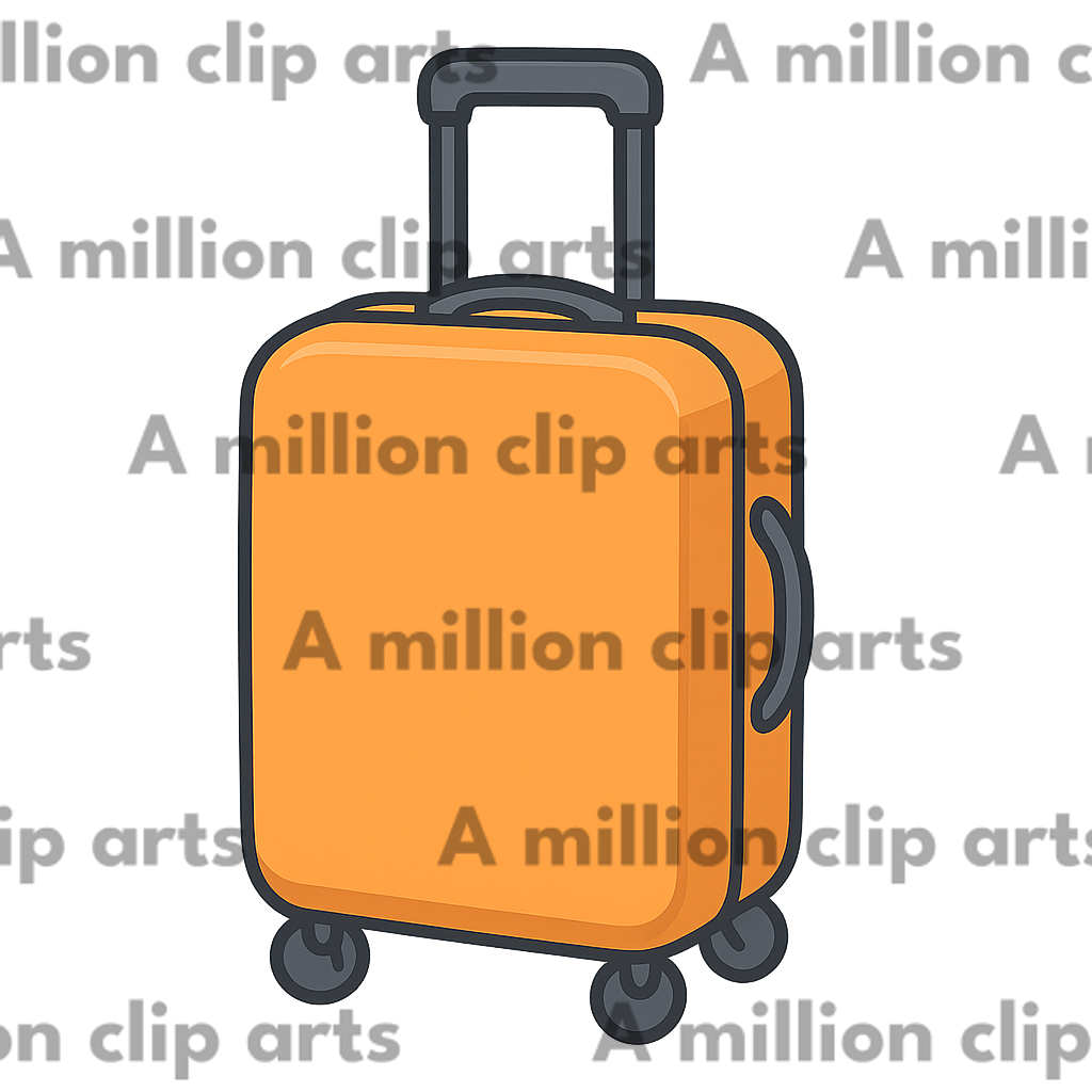 Orange Suitcase clipart