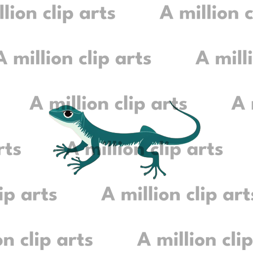 Teal Lizard clipart